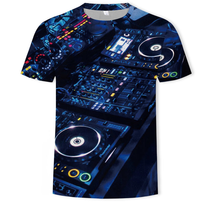 Clubhouse DJ T-Shirt Men Short Sleeve 3D Printed