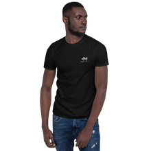 Load image into Gallery viewer, Short-Sleeve Unisex Black Colour T-Shirt White Logo
